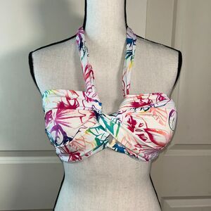 Tommy Bahama Floral Halter Bikini Top Tropical Print Women’s Size M